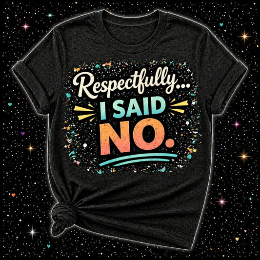 Respectfully…I Said No | Sublimation & DTF PNG | Instant Download | Funny | Sarcastic