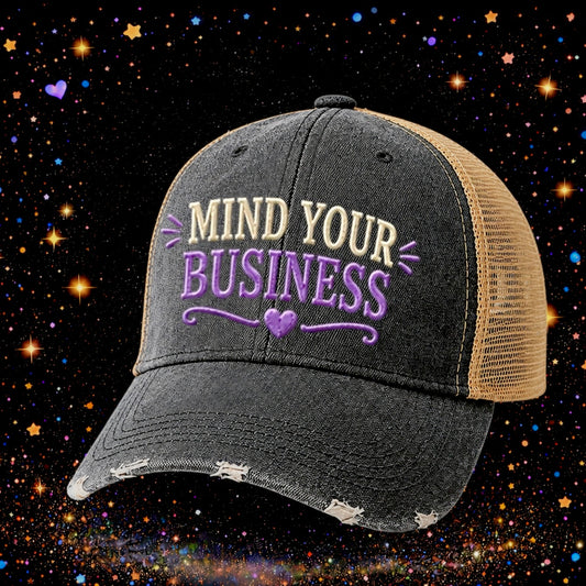 Mind Your Business| Embroidered Trucker Hat | Snapback Cap | Unisex | Funny