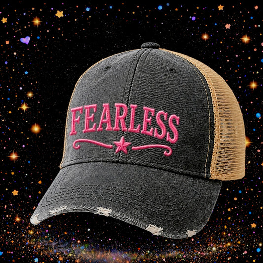 Fearless | Embroidered Trucker Hat | Snapback Cap | Unisex | Funny