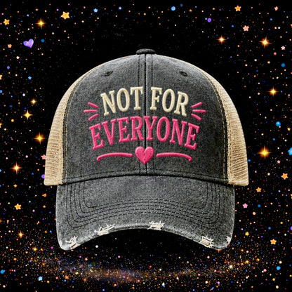 Not For Everyone | Embroidered Trucker Hat | Snapback Cap | Unisex | Funny