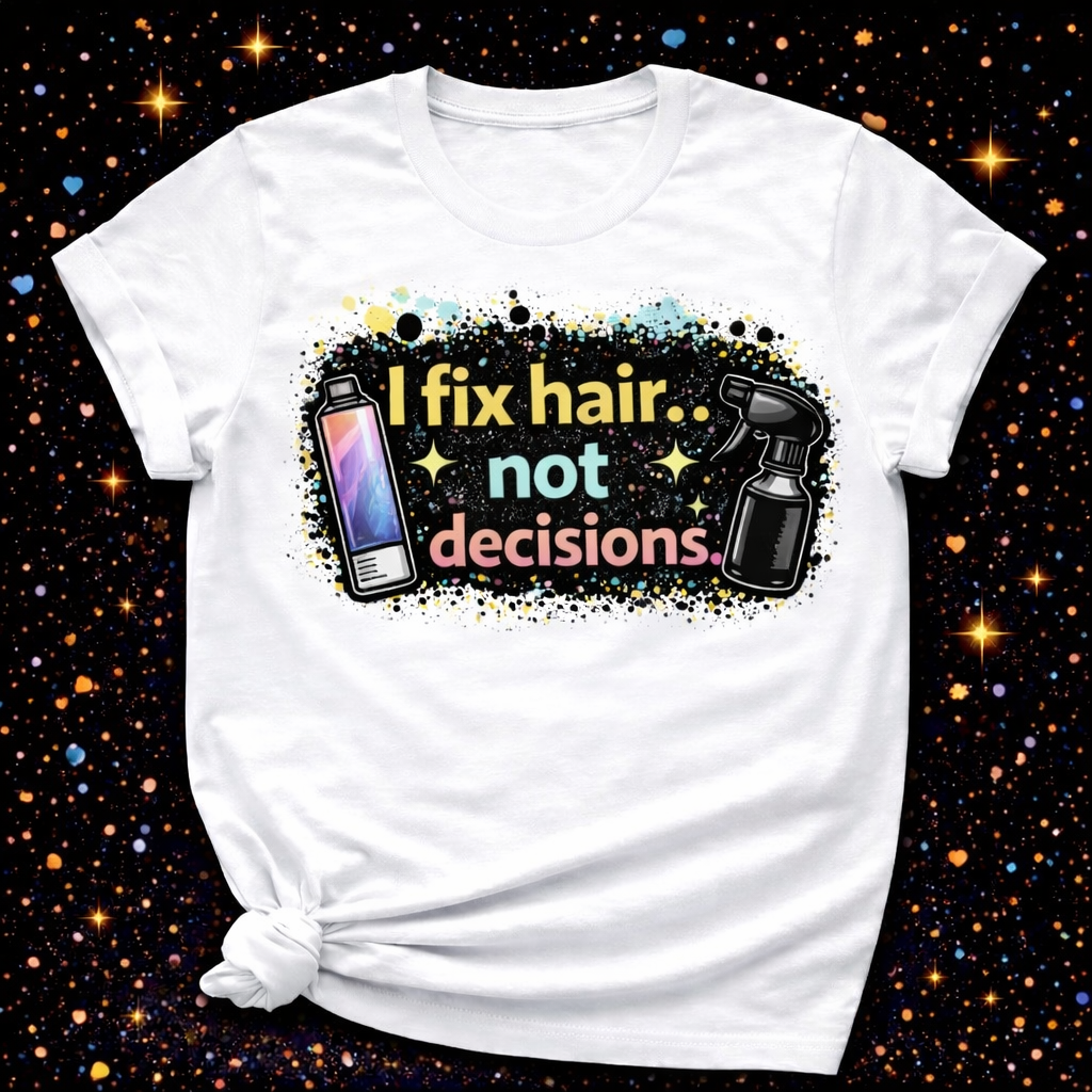 I Fix Hair Not Decisions Digital Download | Sublimation & DTF PNG | Instant Download | Funny | Sarcastic | Hair Stylist | Salon
