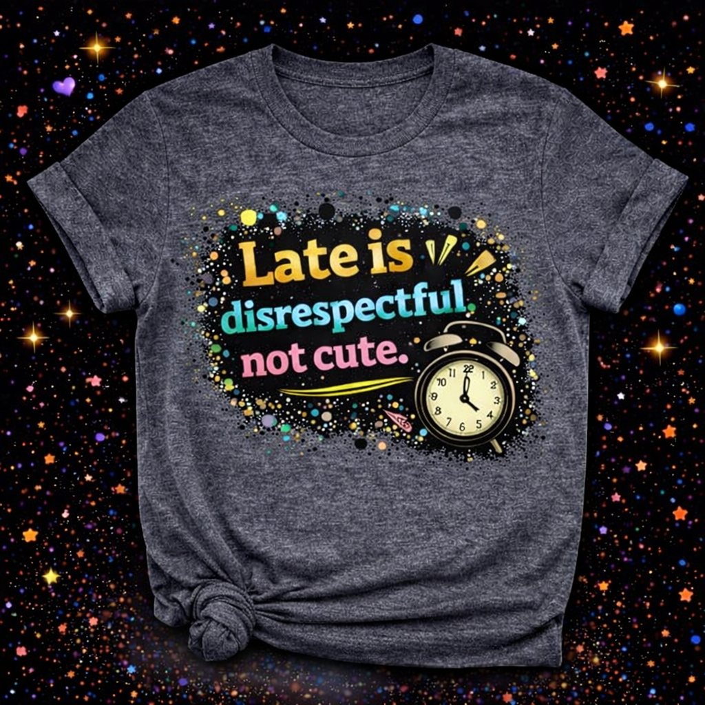 Late Is Disrespectful Not Cute Digital Download | Sublimation & DTF PNG | Instant Download | Funny | Sarcastic | Hair Stylist | Salon