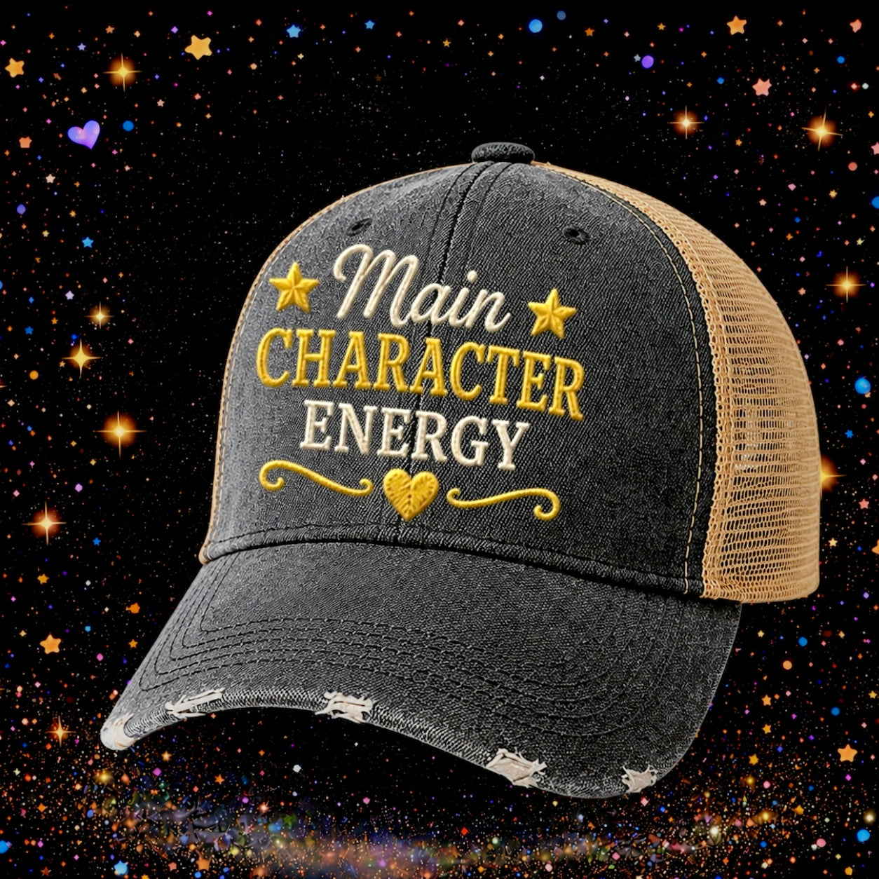 Main Character Energy | Embroidered Trucker Hat | Snapback Cap | Sarcastic