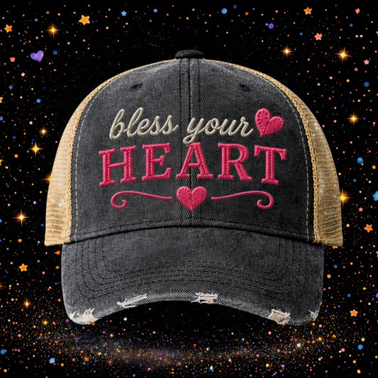Bless Your Heart | Funny Embroidered Trucker Hat | Snapback Cap | Sarcastic