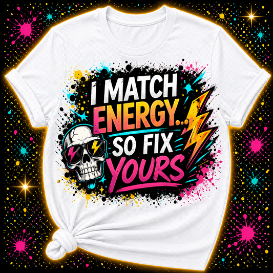 I Match Energy So Fix Yours Digital Download | Sublimation & DTF PNG | Instant Download | Funny | Sarcastic