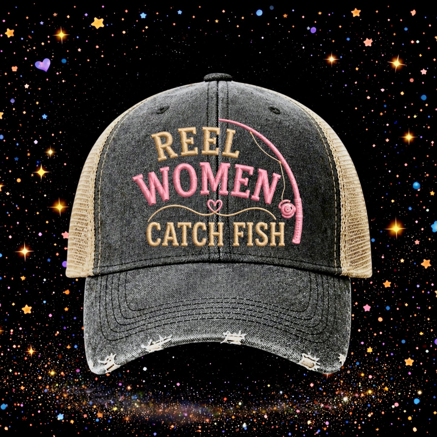 Real Women Catch Fish | Embroidered Trucker Hat | Snapback | Summer | Baseball Cap