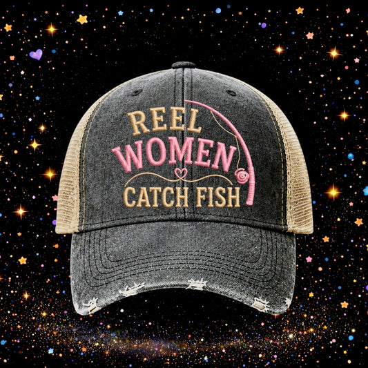 Real Women Catch Fish | Embroidered Trucker Hat | Snapback | Summer | Baseball Cap