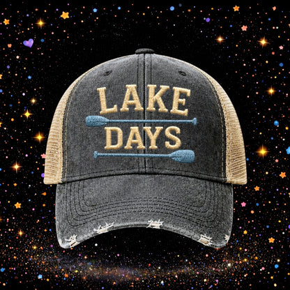Lake Days | Embroidered Trucker Hat | Snapback Cap | Lake |Summer
