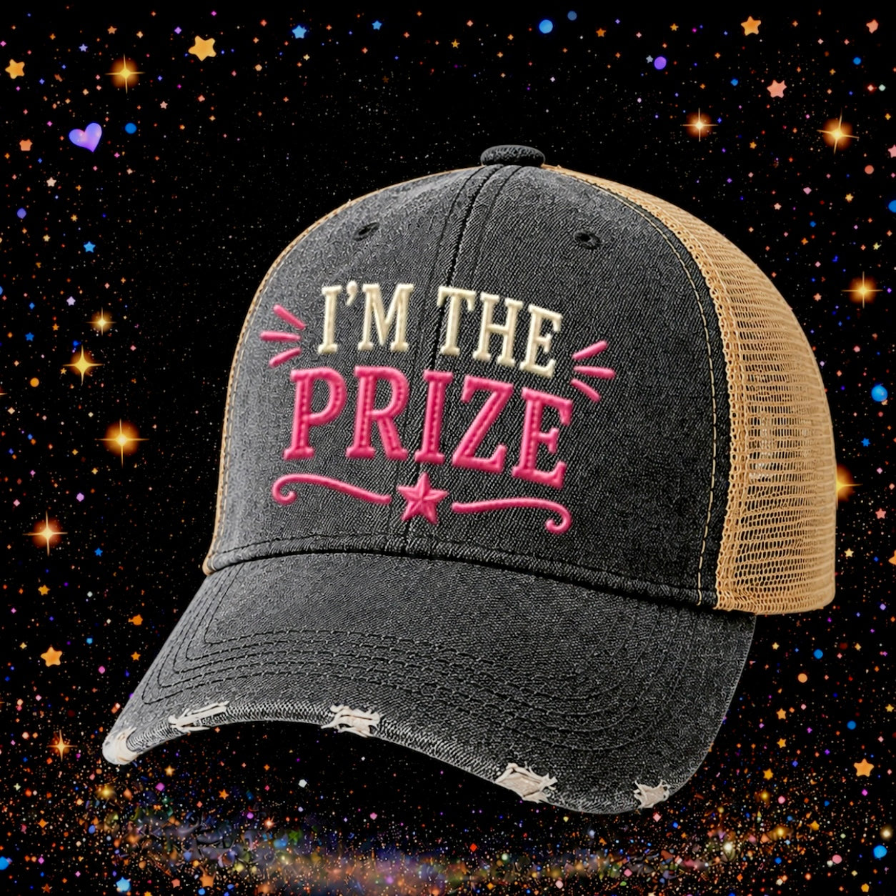 I’m The Prize | Embroidered Trucker Hat | Snapback Cap | Unisex | Funny