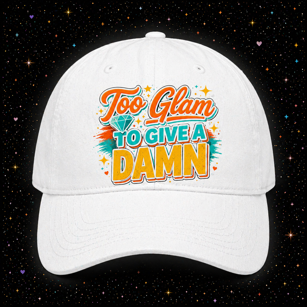 Too Glam To Give A Damn | Sublimation & DTF PNG | Instant Download | Funny | Sarcastic