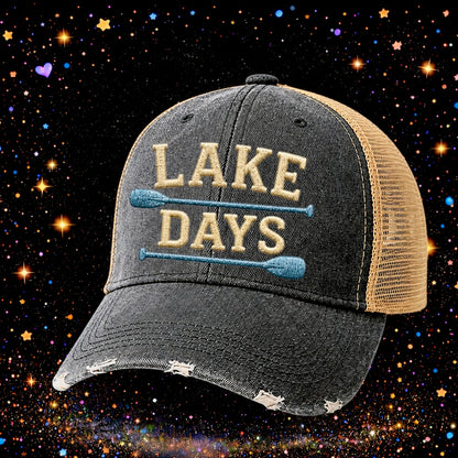 Lake Days | Embroidered Trucker Hat | Snapback Cap | Lake |Summer