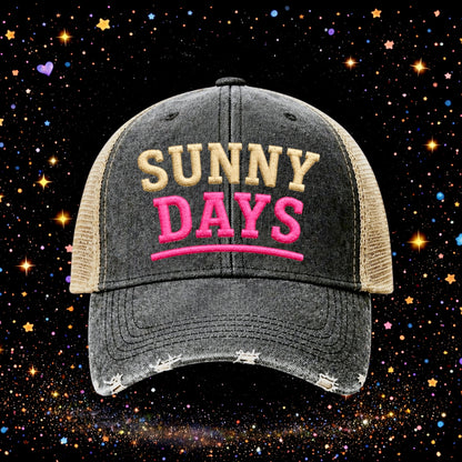 Sunny Days | Embroidered Trucker Hat | Snapback | Unisex | Baseball Cap