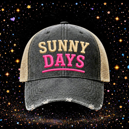 Sunny Days | Embroidered Trucker Hat | Snapback | Unisex | Baseball Cap