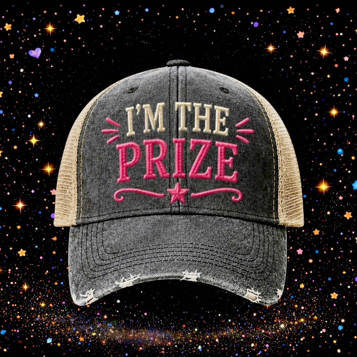 I’m The Prize | Embroidered Trucker Hat | Snapback Cap | Unisex | Funny