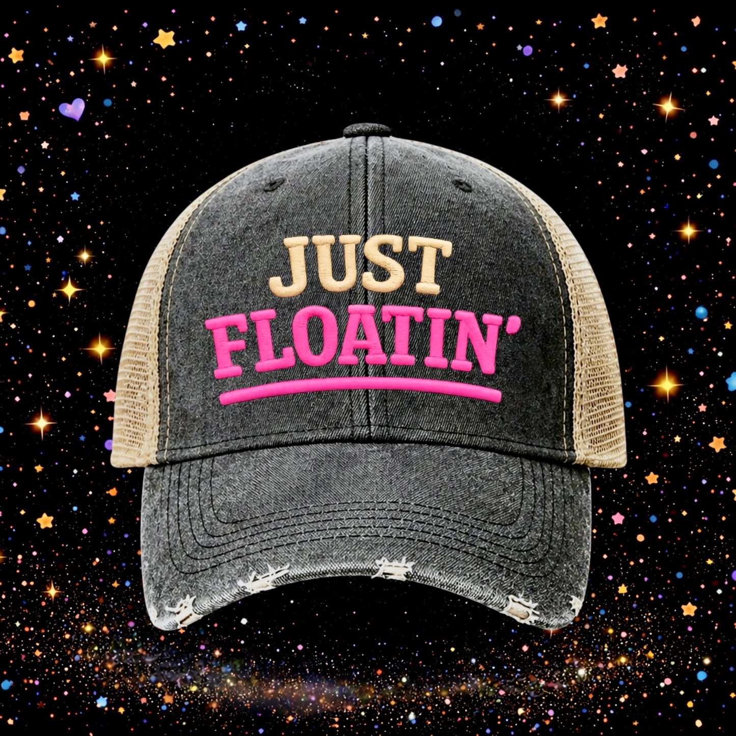 Just Floatin’ | Embroidered Trucker Hat | Snapback | Unisex | Baseball Cap
