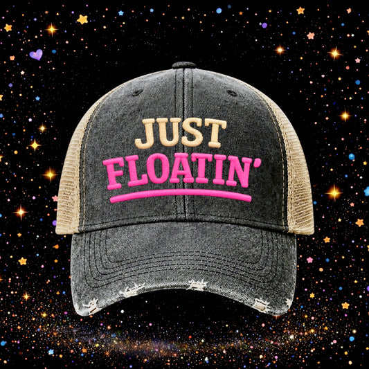 Just Floatin’ | Embroidered Trucker Hat | Snapback | Unisex | Baseball Cap