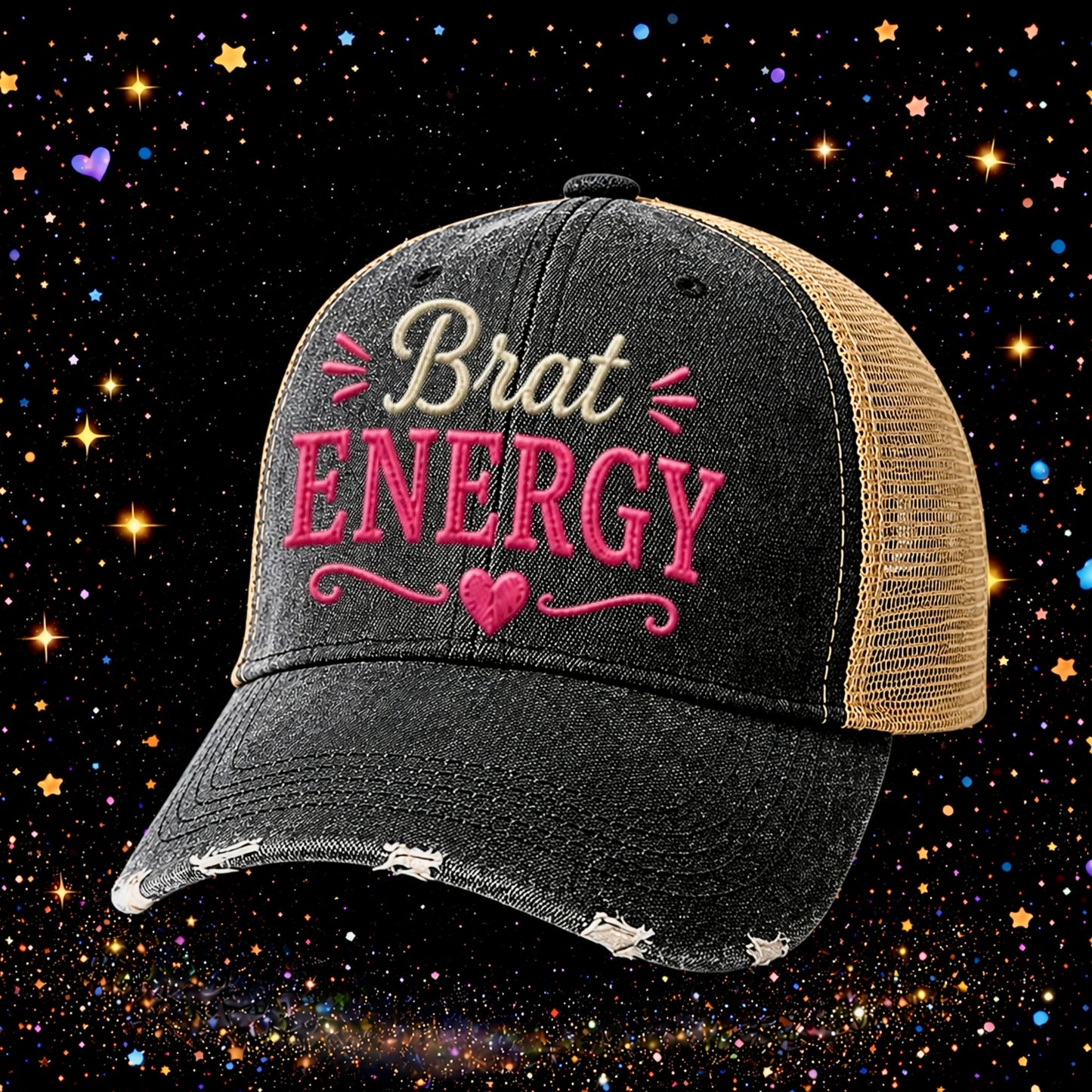Brat Energy | Embroidered Trucker Hat | Snapback Cap | Sarcastic