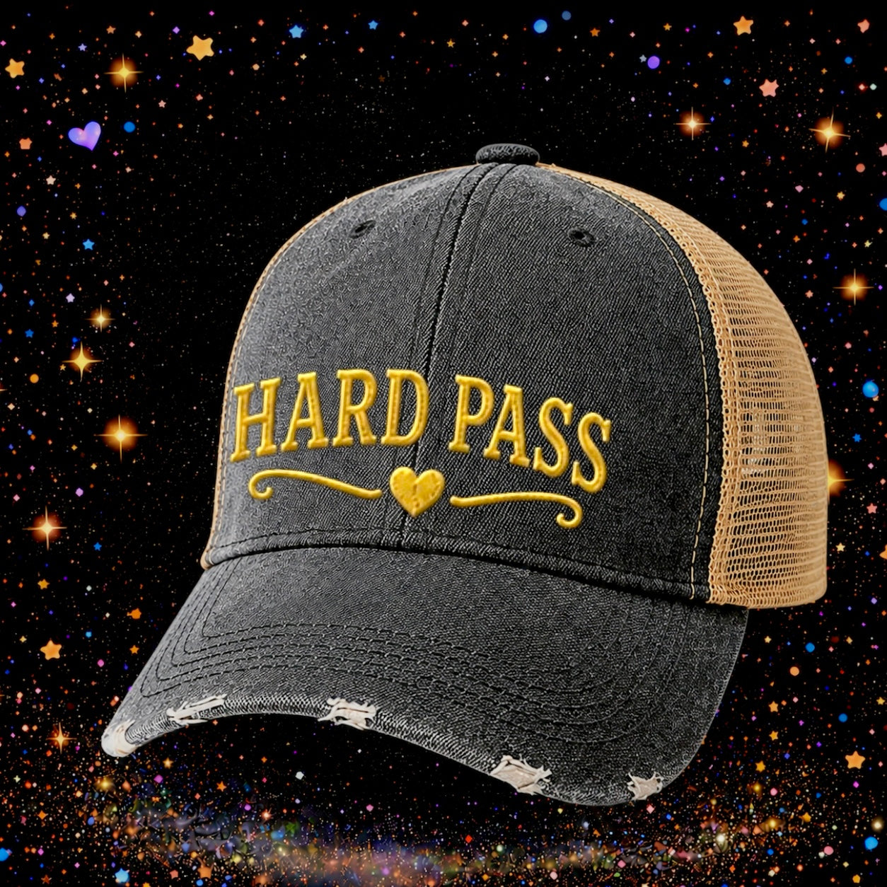 Hard Pass | Embroidered Trucker Hat | Snapback Cap | Unisex | Funny
