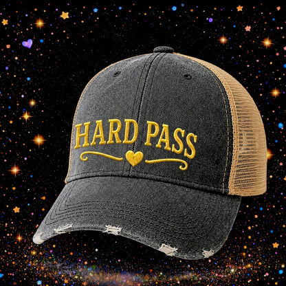 Hard Pass | Embroidered Trucker Hat | Snapback Cap | Unisex | Funny