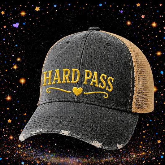 Hard Pass | Embroidered Trucker Hat | Snapback Cap | Unisex | Funny