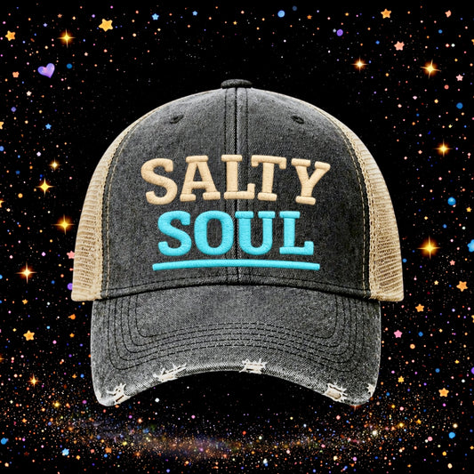 Salty Soul | Embroidered Trucker Hat | Snapback | Unisex | Baseball Cap