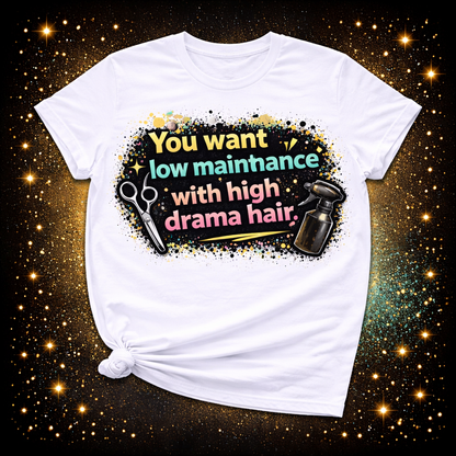 You Want Low Maintenance With High Drama Hair Digital Download | Sublimation & DTF PNG | Instant Download | Funny | Sarcastic | Hair Stylist | Salon