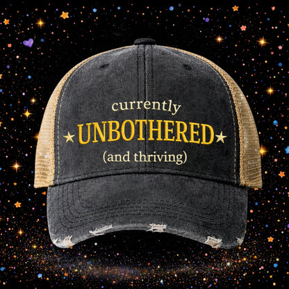 Currently Unbothered | Embroidered Trucker | Snapback Cap | Unisex