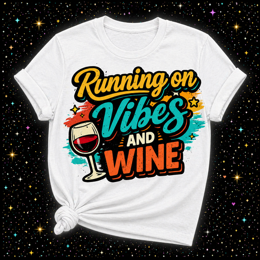 Running On Vibes And Wine | Sublimation & DTF PNG | Instant Download | Funny | Sarcastic