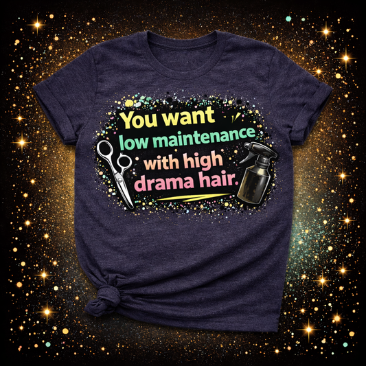 You Want Low Maintenance With High Drama Hair Digital Download | Sublimation & DTF PNG | Instant Download | Funny | Sarcastic | Hair Stylist | Salon
