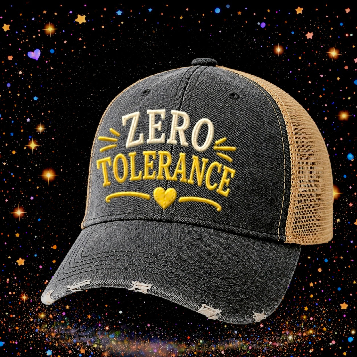 Zero Tolerance | Embroidered Trucker Hat | Snapback Cap | Unisex | Funny