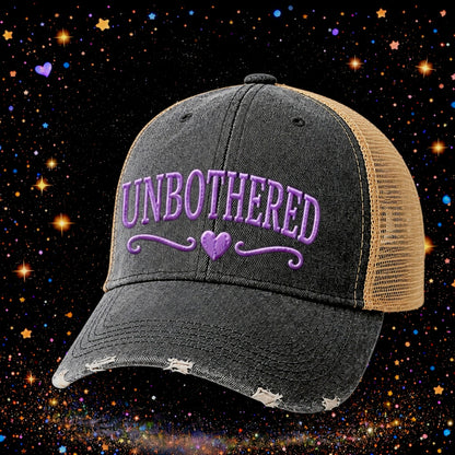 Unbothered | Embroidered Trucker Hat | Snapback Cap | Unisex | Funny