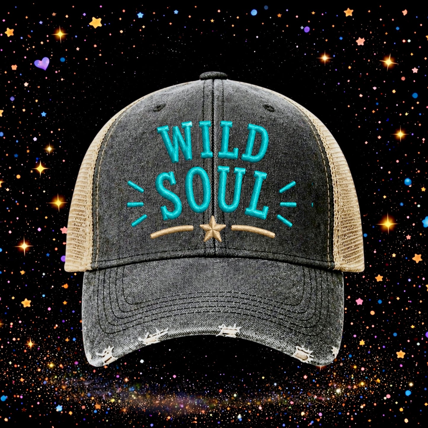 Wild Soul | Embroidered Trucker Hat | Snapback | Unisex | Baseball Cap