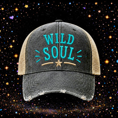 Wild Soul | Embroidered Trucker Hat | Snapback | Unisex | Baseball Cap