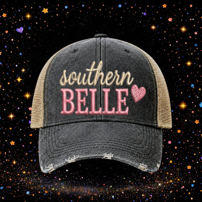 Southern Belle | Embroidered Trucker Hat | Snapback Cap | Vintage