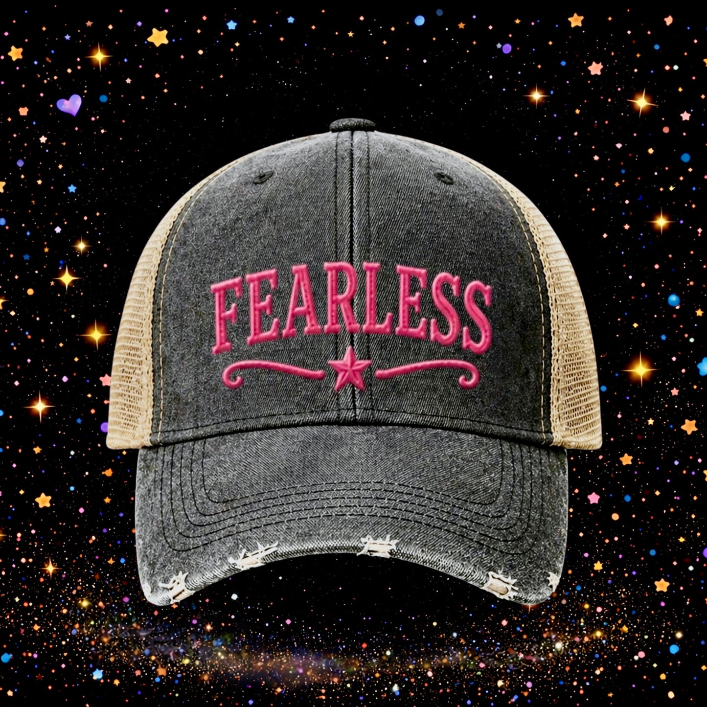Fearless | Embroidered Trucker Hat | Snapback Cap | Unisex | Funny