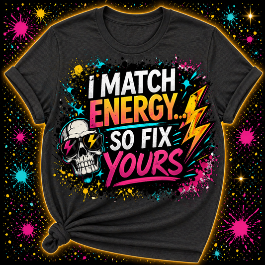 I Match Energy So Fix Yours Digital Download | Sublimation & DTF PNG | Instant Download | Funny | Sarcastic