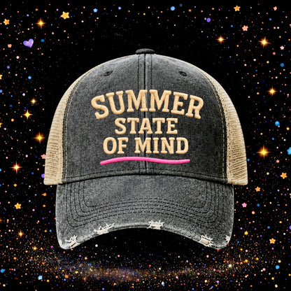 Summer State Of Mind | Embroidered Trucker Hat | Snapback | Baseball Cap