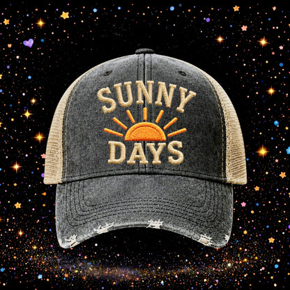Sunny Days | Embroidered Trucker Hat | Snapback | Summer | Baseball Cap