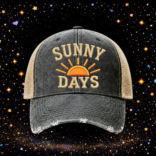 Sunny Days | Embroidered Trucker Hat | Snapback | Summer | Baseball Cap