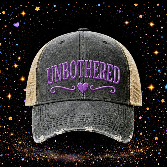 Unbothered | Embroidered Trucker Hat | Snapback Cap | Unisex | Funny