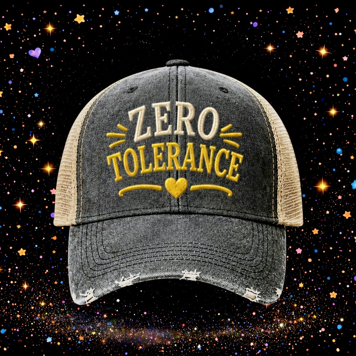 Zero Tolerance | Embroidered Trucker Hat | Snapback Cap | Unisex | Funny