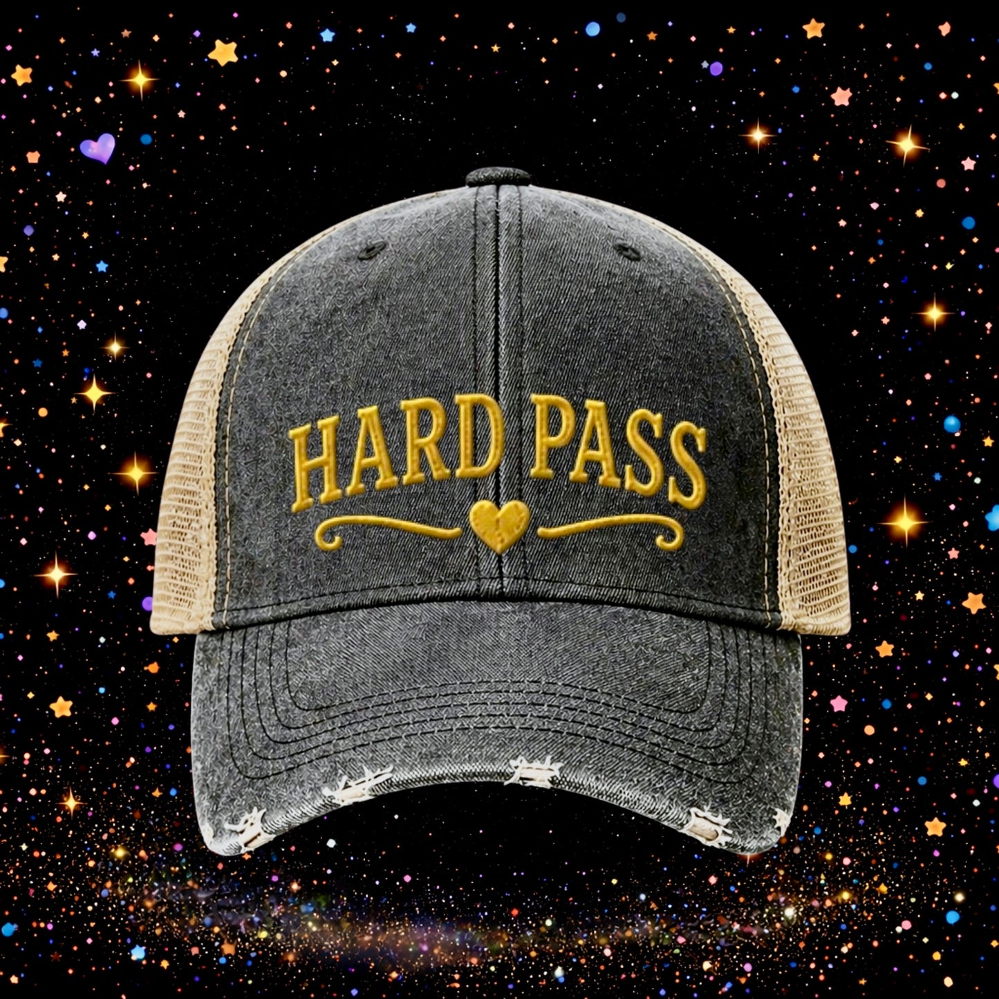 Hard Pass | Embroidered Trucker Hat | Snapback Cap | Unisex | Funny