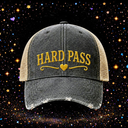 Hard Pass | Embroidered Trucker Hat | Snapback Cap | Unisex | Funny
