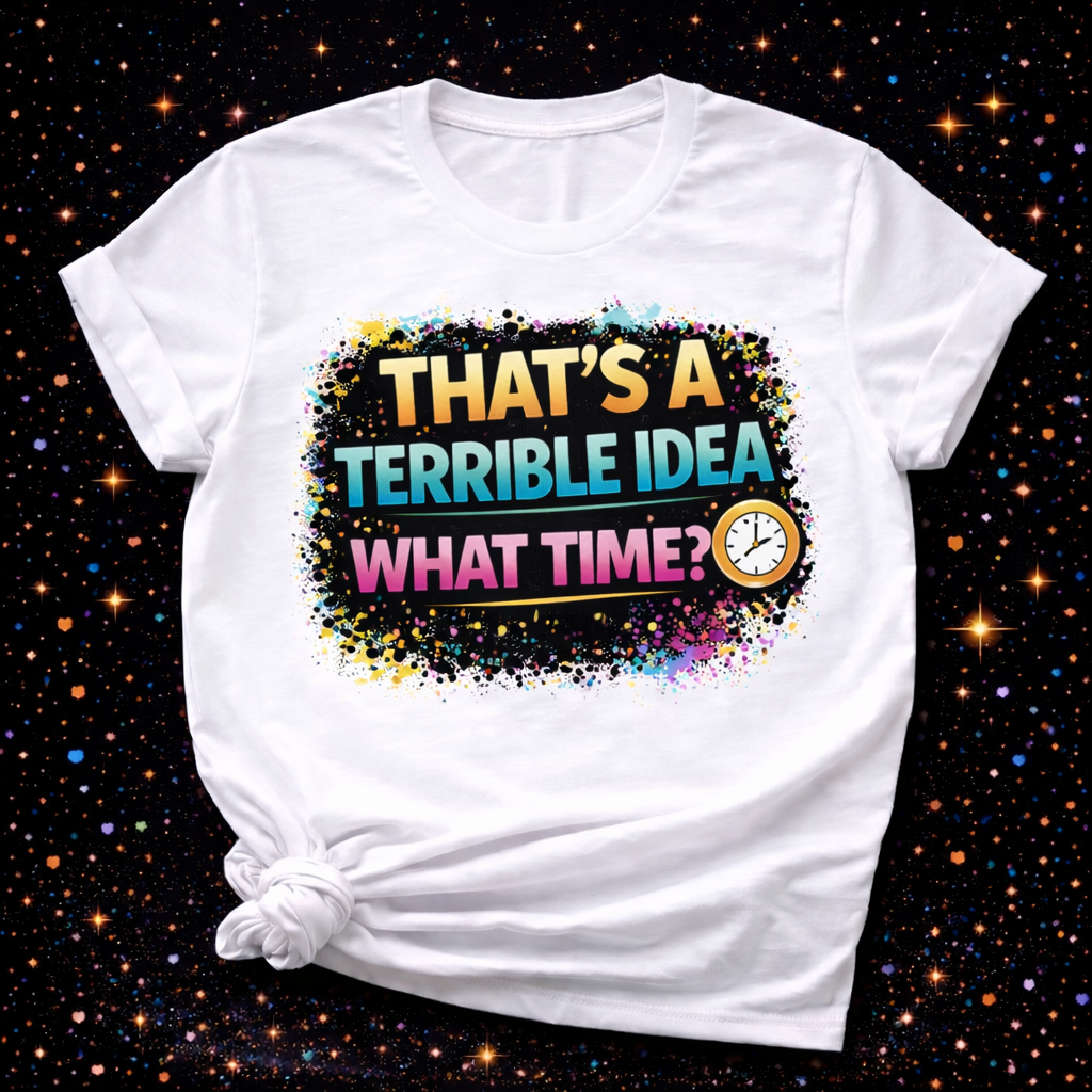 That’s A Terrible Idea What Time? | Sublimation & DTF PNG | Instant Download | Funny | Sarcastic