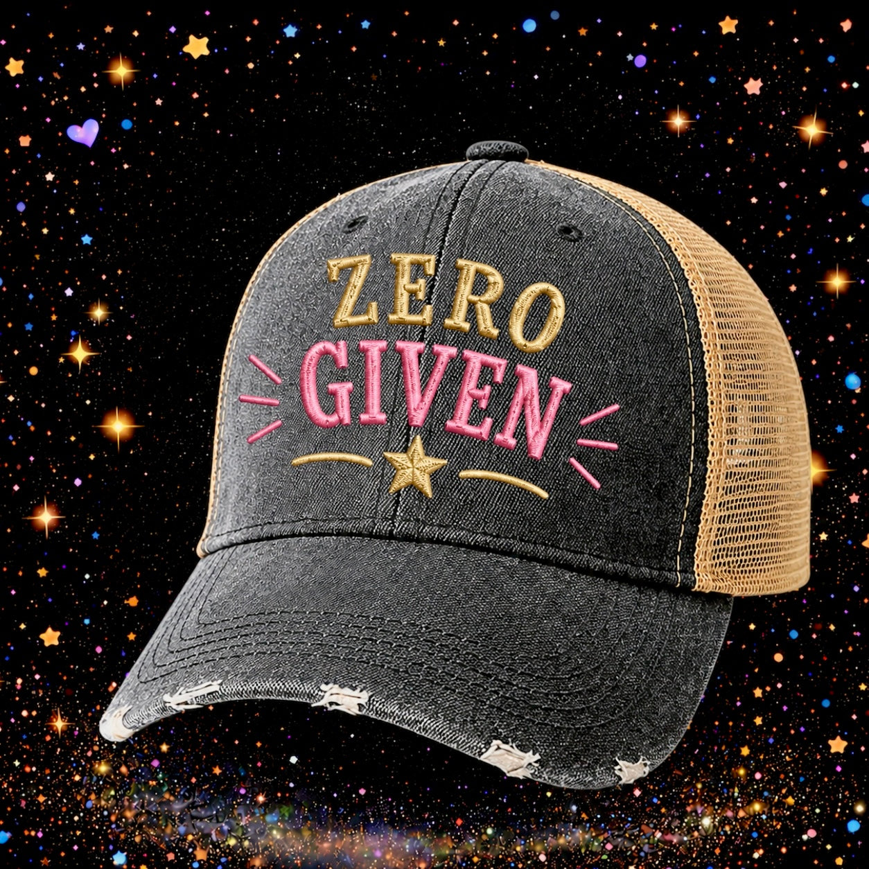 Zero Given | Embroidered Trucker Hat | Snapback Cap | Unisex | Funny