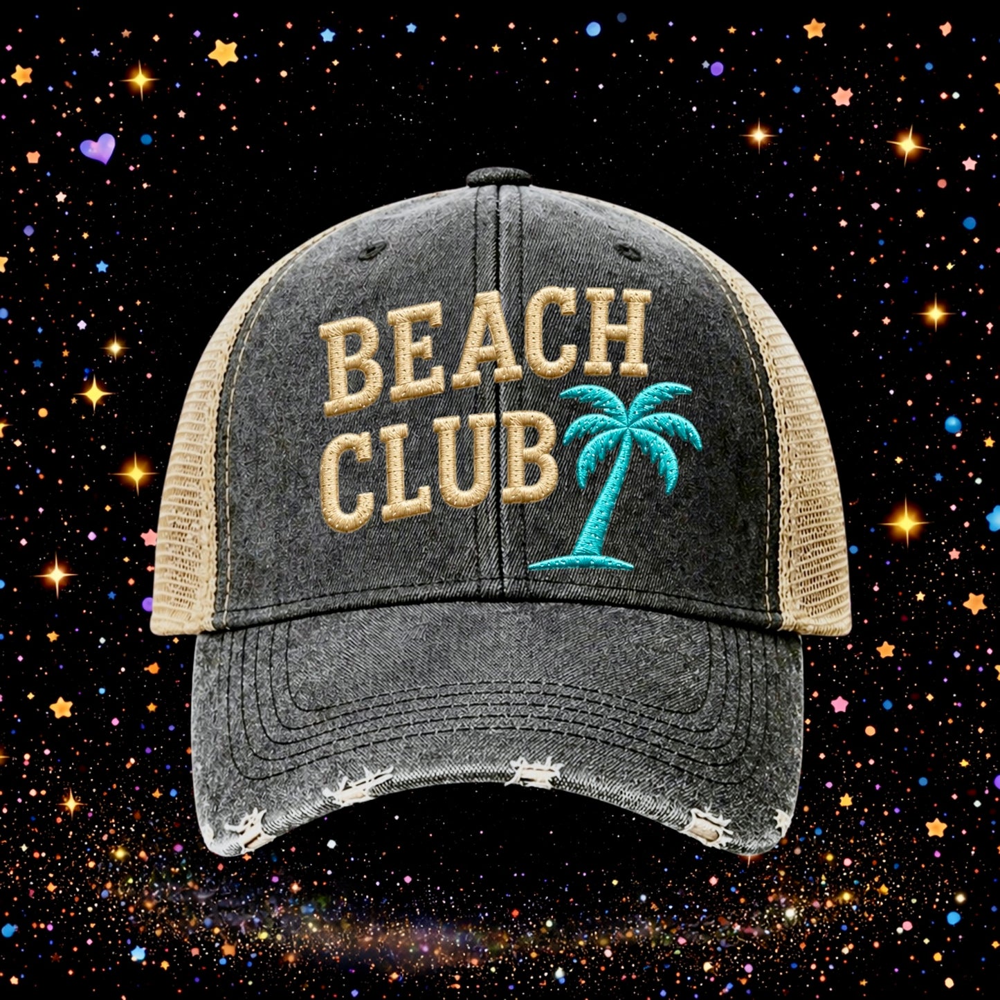 Beach Club | Embroidered Trucker Hat | Snapback | Unisex | Baseball Cap