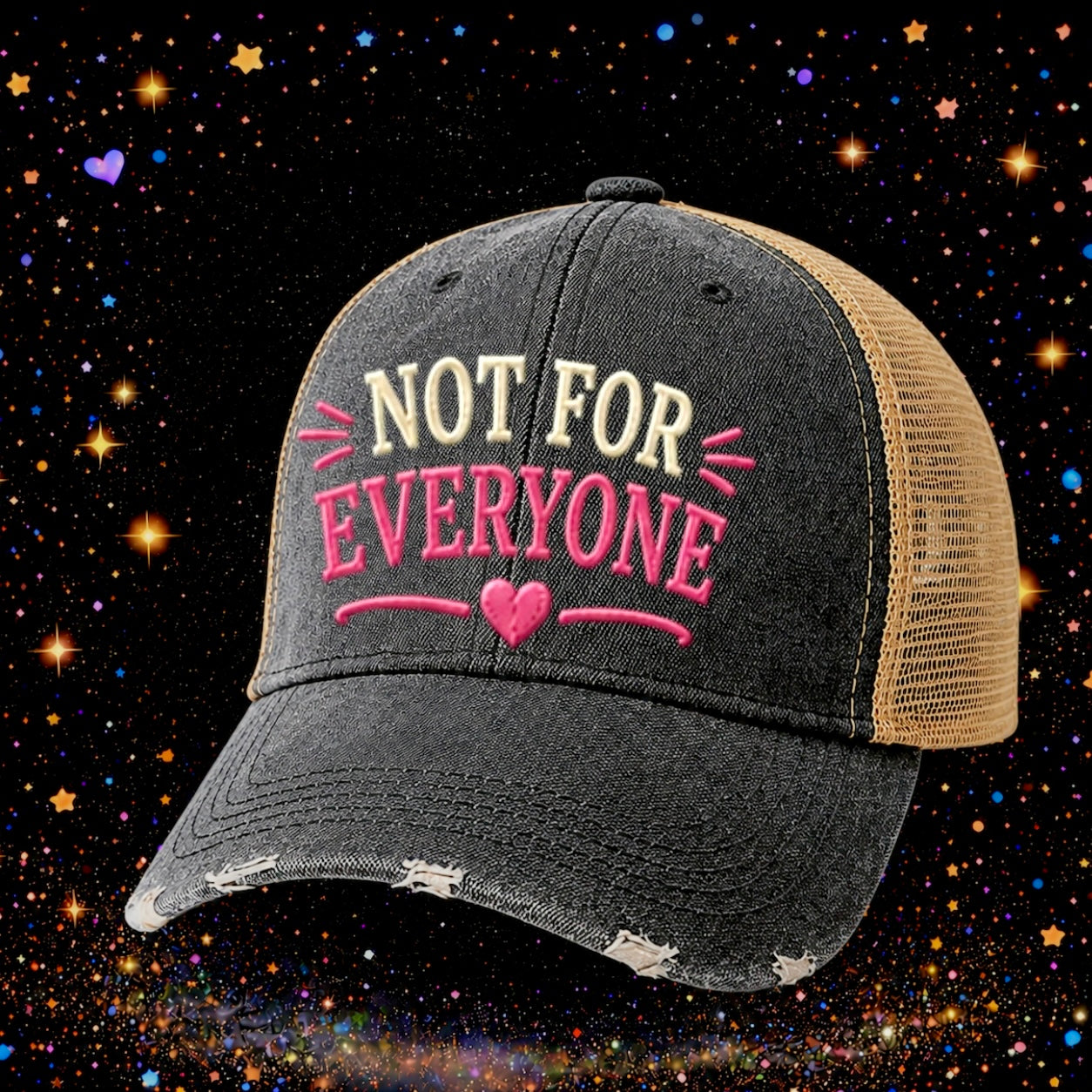 Not For Everyone | Embroidered Trucker Hat | Snapback Cap | Unisex | Funny