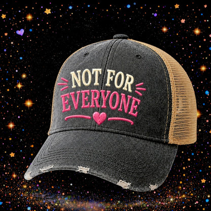 Not For Everyone | Embroidered Trucker Hat | Snapback Cap | Unisex | Funny