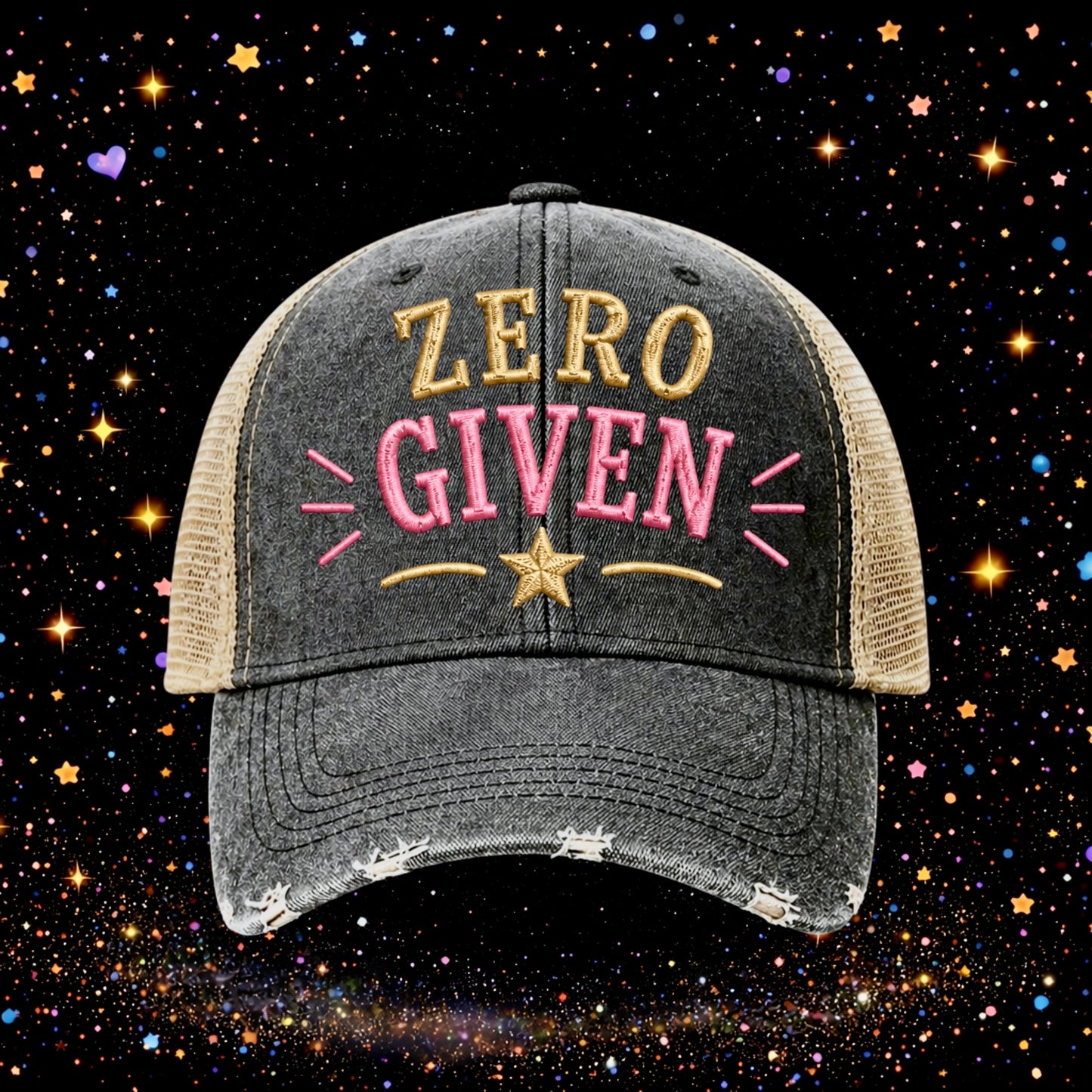 Zero Given | Embroidered Trucker Hat | Snapback Cap | Unisex | Funny