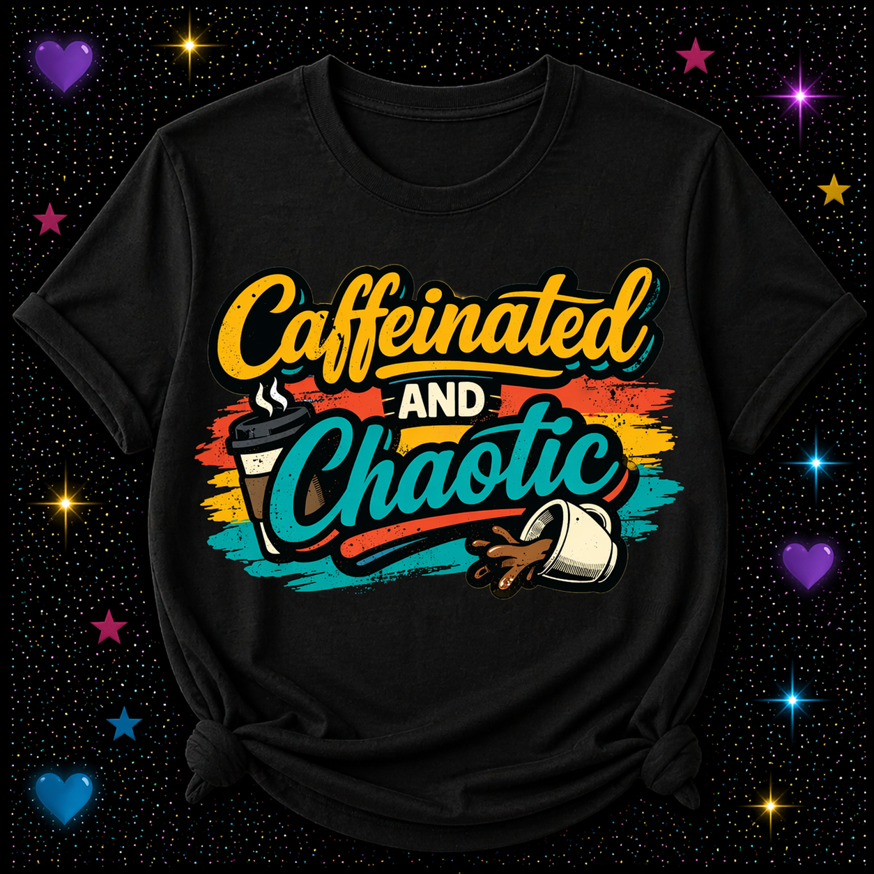 Caffeinated And Chaotic | Sublimation & DTF PNG | Instant Download | Funny | Sarcastic